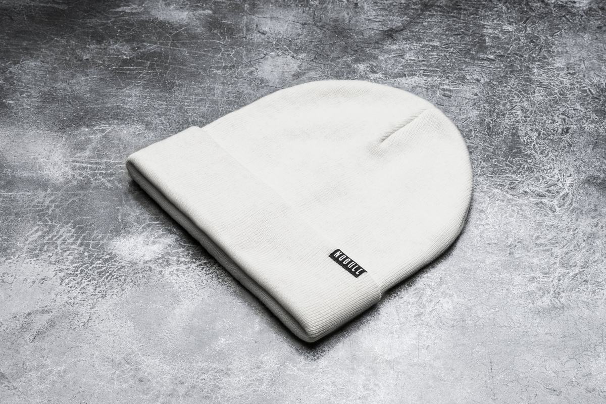 Nobull Cuffed Men's Beanie White | Australia (UA3147)